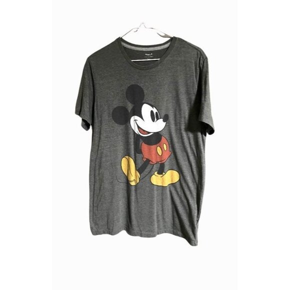 Disney Mickey Mouse Heather Gray Big Graphic T-shirt - Picture 1 of 6